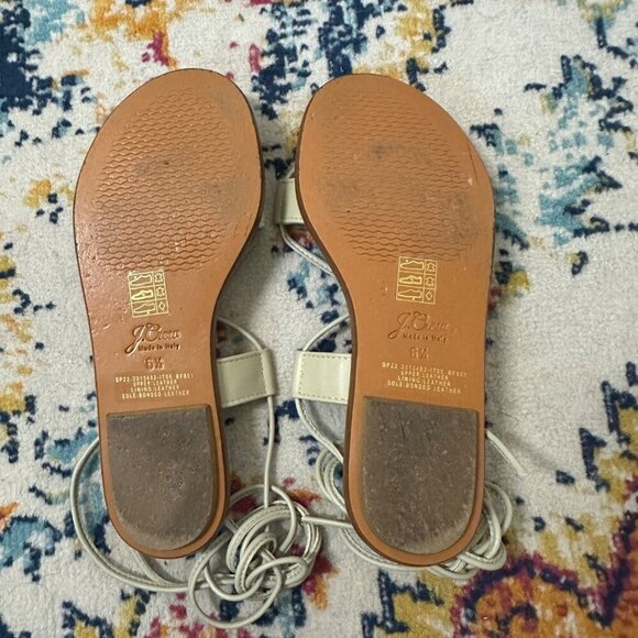 J.Crew Sorrento Lace Up Gladiator Leather Sandals ivory Womens Size 6.5. Boho - Picture 7 of 8